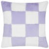 Heya Home Cozee Check Faux Fur Cushion Cover, Lilac