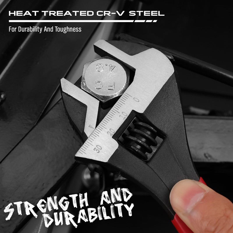 Adjustable Wrench Set Pipe Spanner: 6" 8" 10" Wide Jaw