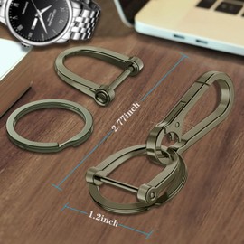 Yebongda Zinc Alloy Key Chain 3 Packs Keychain Keyring Organizer Key Ring Holder Clip for Men and Women Dark Grey