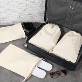 Hillban 50 Pcs Shoe Bags for Travel Bulk 10 x 15 Inch Breathable Cotton Shoe Dust Bags Drawstring Bags Washable Shoe Organizer Pouch for Travel Storage Packing Home Luggage Handbags Accessories