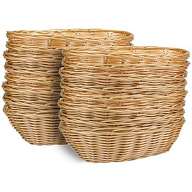 Yesland 16 Pack Plastic Oval Basket, Food Storage Basket & Fruit Basket, 8-3/4 x 6-1/4 x 2-3/4 Inches Basket Bin for Kitchen, Restaurant, Centerpiece Display