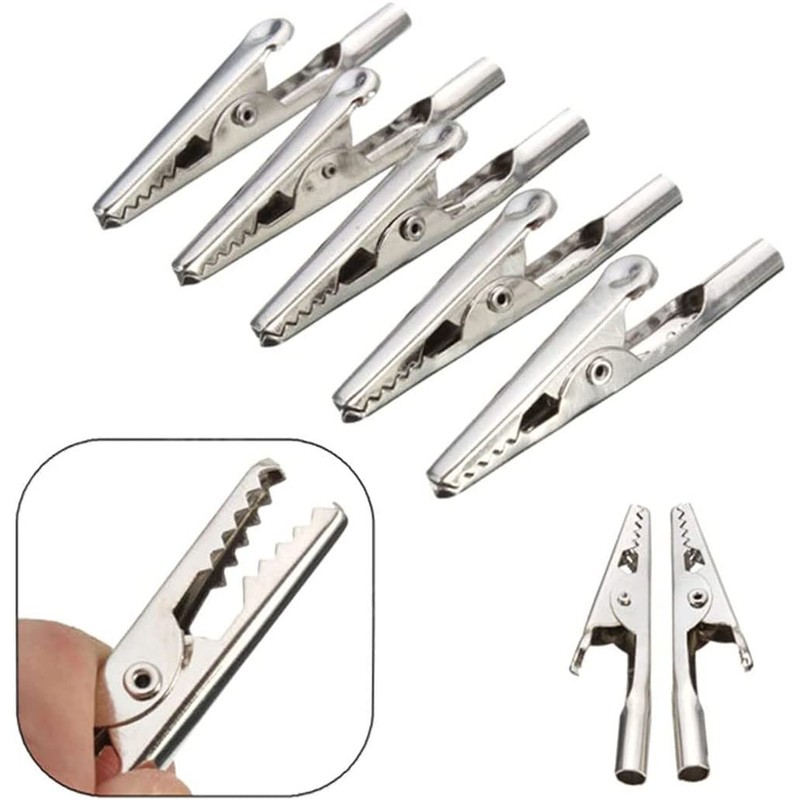 50 PCS Metal Alligator Clips 52mm Electrical Test Clamps (50