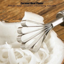 Stainless Steel Coconut Scraper,Coconut Meat Scraper,Five Jaw Fish Scraper Multi-Purpose Coconut Meat Planer Fish Scale Peeler Grater Coconut Planer Accessory Household Kitchen Tool