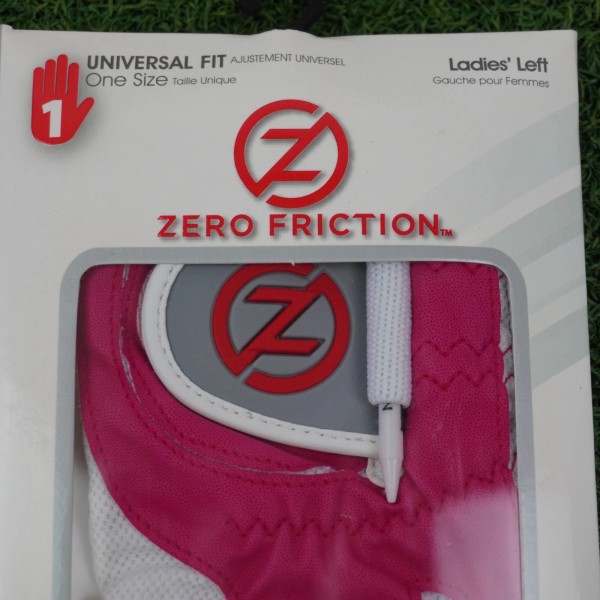 Zero Friction NEW Zero Friction Gloves Universal Fit Ladies Pink/White