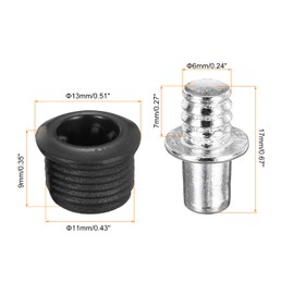 sourcing map Speaker Grill Guides Plastic Metal Black Ball Socket Type Frame Box Body Fixing Snap Fastener Buckle 6mm x 11mm for Speaker Parts Accessories 6 Pairs