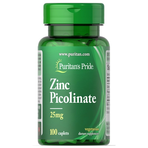 Puritan's Pride Zinc Picolinate 25 mg-100 Caplets