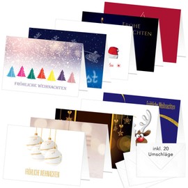 PRICARO 20 x A7 Christmas Cards & Envelopes 2"