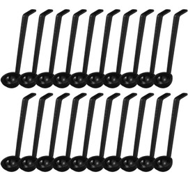 Tioncy 20 Pcs 1 oz Plastic Small Ladles with 8 Inches Long Handle, Mini Ladle for Serving Salsa Sauce Dressing Punch Bowl Sauces and Toppings (Black)