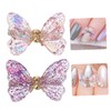 Vaguelly 4Pcs Nail Art Studs Decorative Zircon Charms for DIY