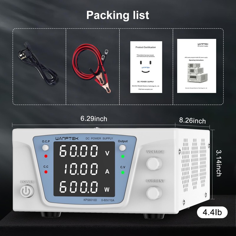 DC Power Supply Variable, Bench Power Supply with Encoder knob,