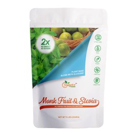 Monk Fruit–Stevia & Allulose All Purpose Sweetener – 2X Sugar Sweetness; Total Servings 1134; Zero Calorie Sweetener, Sugar-Free Substitute for Baking, Smoothies, Coffee; Low Carb Keto Diet Friendly | 5-LB