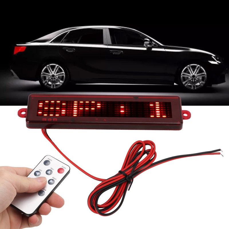 Rechargeable LED Name Tag Replacement for Universal Automobile Programmable Name