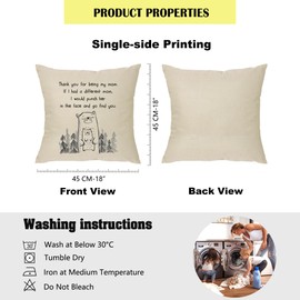 XUNLIZXY Funny Mom Gifts from Daughter Son-for Birthday Christmas Mother's Day Mommy Throw Pillow Cover Cushion Cover Thanks for Being My mom