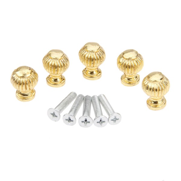10Pcs Mini Knob Gold Zinc Alloy 0.55"x0.75" Decorative Handle Pull