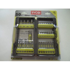 Ryobi 50 Piece Impact Rated Driving Bits with Dock-It Collection Storage Solution (Packaging May Vary)