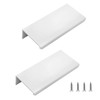 Qjaiune 2PCS Back Mount Finger Edge Pull 80mm/3.15", Aluminum Hidden