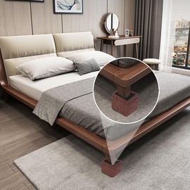 KEIBIKEIDI 3 Inch Stackable Bed Risers Heavy Duty Furniture Risers ， Lifts Up to 2200 LBs Couch Sofa Desk Table Chair Risers (Stackable Wood Grain), Set of 4