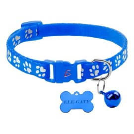 Collar Reflejante Perros Gatos Seguridad Broche Placa Nombre
