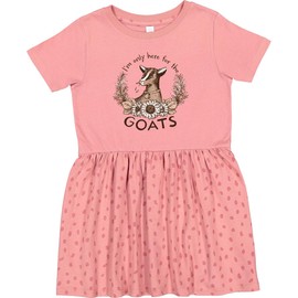 inktastic I'm Only Here for The Goats Toddler Dress 4T Mauve with Speckles 42a31