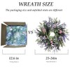 24 Inch Purple Wreath for Front Door with Eucalyptus Leaves