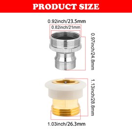 Dishwasher Machine Faucet Adapter，portable dishwasher faucet adapter 15/16-27M or 55/64-27F，faucet adapter for portable washer Quick Connect to Sink Male 3/4" Brass Snap Garden Hose Fitting