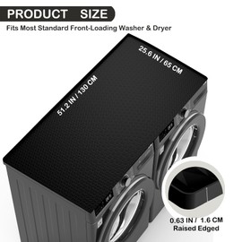 51.2" x 25.6" Washer and Dryer Top Cover Mat,Silicone Washer Dryer Countertop Protector Mat for Laundry Machine, Large Size Dust-Proof Washing Machine Dryer Topper for Laundry Room Kitchen Home