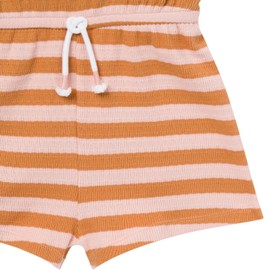 Modern Moments by Gerber Baby Girls' Flutter Sleeve Romper, Rose Stripe, 18 Months