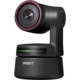 OBSBOT Tiny Webcam 4K PTZ, AI-Powered Tracking & Auto Focus, Webcam con reducción de Ruido de micrófono, Control de Gestos, 60 FPS, HDR Low-Light Correct, Cámara Web para PC, Streaming, Meeting, etc.