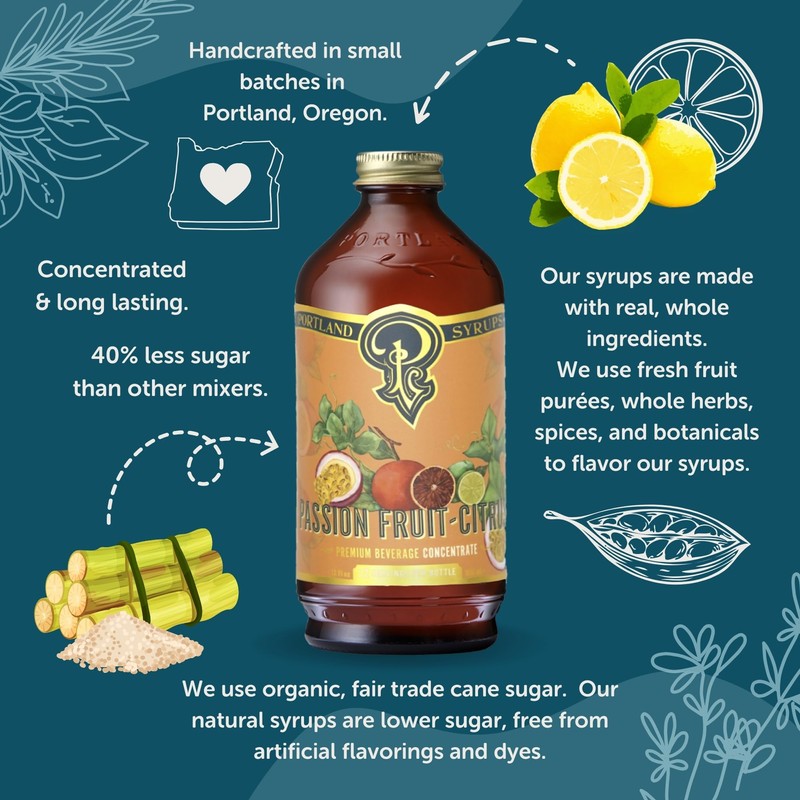 Portland Syrups Passion Fruit Citrus Syrup - Craft Tropical Sensations