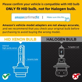 Sinoparcel D4R Xenon HID Headlight Bulbs - 6000K DC 12V 35W High Low Beam Replacement Lights, 42406 66450 42406WX- Pack of 2