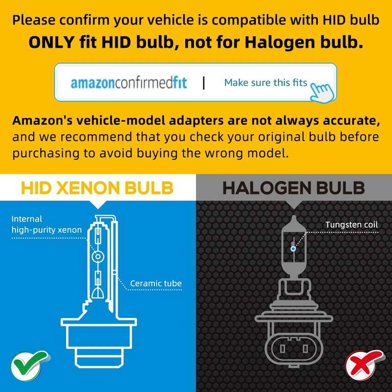 Sinoparcel D4R Xenon HID Headlight Bulbs - 6000K DC 12V