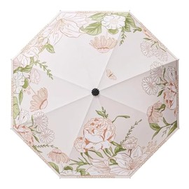 Paraguas UPF50 Protección UV Portátil Ligero Impermeable Doble Capa Parasol Diseño Mejorado a Prueba de Viento Flor Clásica Retro Estilo Vintage para Mujeres Viajes y Uso Diario