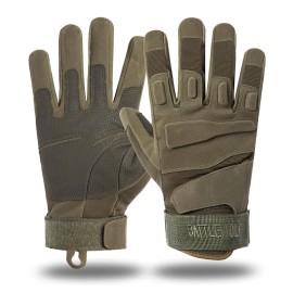 Unbranded Tactical Gloves Tough Outdoor Military Combat Gloves Full Finger Cycling Gloves - Army Green, XL