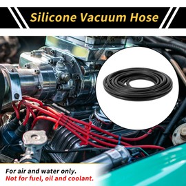 REPAIROCK Silicone Vacuum Tubing Hose for Air and Water 22.97ft 1/4" 6mm ID 3mm Thickness High Temperature Black 1 Pc
