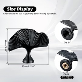 Vintage Lamp Finial Cap Knob,Leaf Shaped Metal Finial for Lamp Shade Top,Dual-Thread Top Screw for Lampshade,Retro Lamp Top Decorations