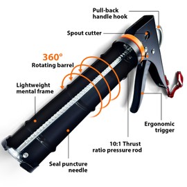 Caulk Gun Kit - Smooth Silicone Caulking Tools The Smarter Way to Seal & Repair! Professional Caulk Gun Set with Glide & Comfort Grip/Heavy-Duty Metal/Plastic for Flawless DIY