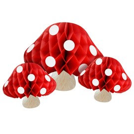 Alice In Wonderland Party Decorations - 3D Cute Mushroom Decor, Paper Lanterns,Woodland Party Decorations,Mushroom Decorations,Mushroom Shaped Paper Lantern,Foldable Hanging for Garden Backdrop Decor