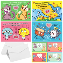 JUESMOS Valentines Cards for Kids Classroom 28 Pack Valentines Day Scratch off Joke Cards with Stickers Valentines Exchange Gift Cards for Kids School Valentine's Day Greeting Cards with Envelopes