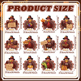 Spakon 72 Pcs Thanksgiving Turkey Hanging Swirl Decoration Thanksgiving Party Decoration Brown Thankful Gobble Turkey Ceiling Decor for Office Home Birthday Fall Harvest Party Favors Supplies