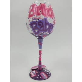 Santa Barbara Design Studio Birthday Babe Lolita Super Bling Wine Glass, Multicolor
