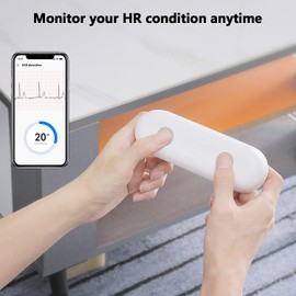 Monerr Heart Rate Monitoring Device Portable Bluetooth Monitor for Rhythm Waveform, Personal Use Device Compatible with iOS&Android (White)