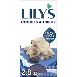 LILY'S Cookies and Creme White Chocolate Style No Sugar Added, Sweets Bar, 2.8 Oz