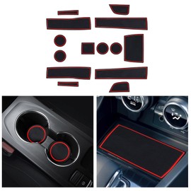 CDEFG Compatible with Renault Arkana 2021-2023 2024 Car Centre Console Rubber Mats Door Slot Non-Slip Non-Slip Mats Anti-Dust Cup Holder Arkana Rubber Mat Armrest Arkana 2024 Accessories (Red)