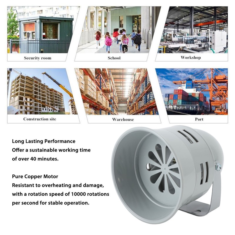 Electric Motor Siren 116dB Fire Alarm Buzzer Sound Alarm Horn