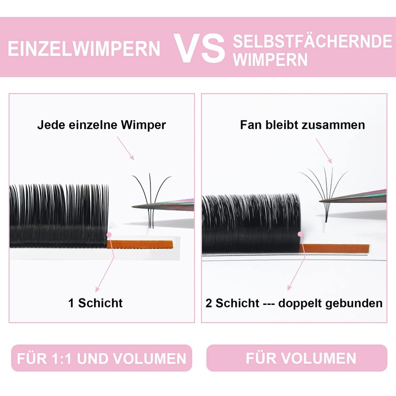 Individual Eyelashes Volume Eyelashes C-0.05-15 Eyelash Extensions 8-15 mm Length
