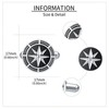 Compass Cufflinks Sterling Silver Onyx Cufflinks for Men Unique Cuff