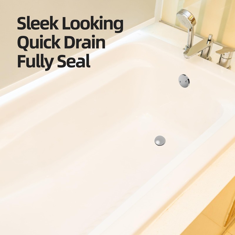 Sogmeter Chrome Plated Tub Drain Kit with Hair Catcher, Premium