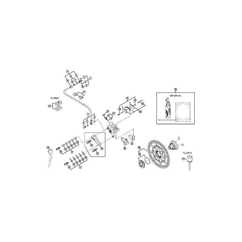 Shimano BR-R7000 BR-R7010-F BR-R7010-RS Y8ZJ98030 Repair Parts Quick Release Assembly