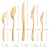 Kelenfer Silverware Set Flatware Set Gold Hammered Handle Cutlery Set