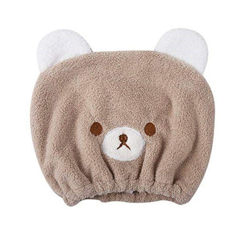 Children's Hair Drying Towel, Towel Cap, Bear Pattern, Hair Cap,